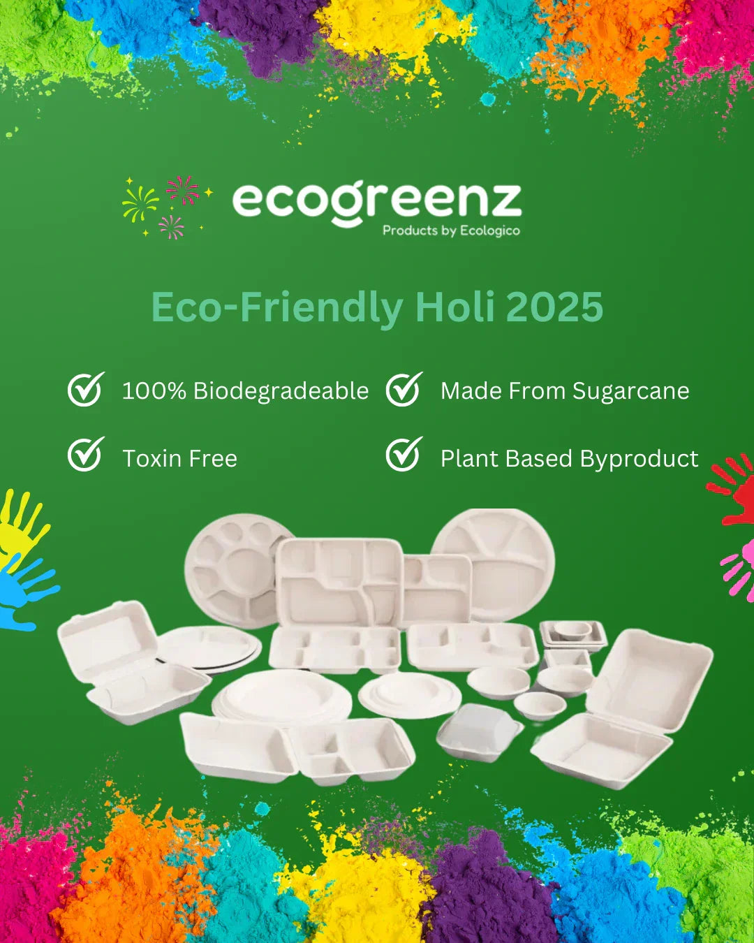 Eco friendly Holi, Go Green Holi, Holi 2025, Ecogreenz,