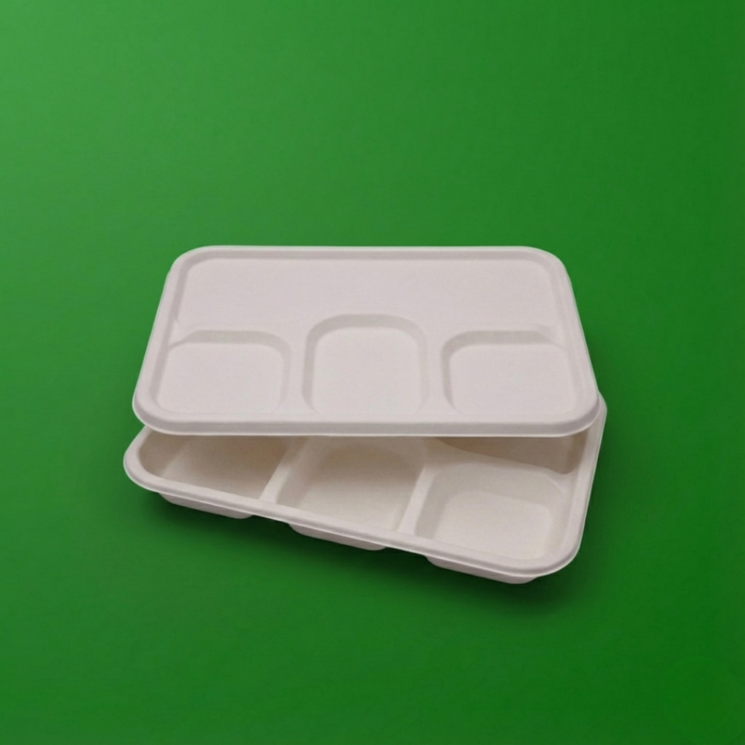 4 CP MEAL TRAY WITH LID (ANTI LEAK)