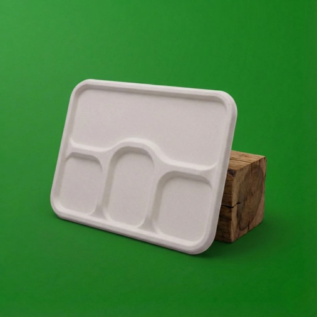 4 CP MEAL TRAY WITH LID (ANTI LEAK)
