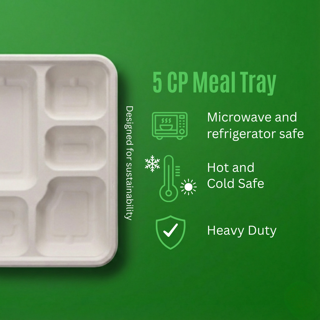 5 CP MEAL TRAY WITH LID (ANTI LEAK)
