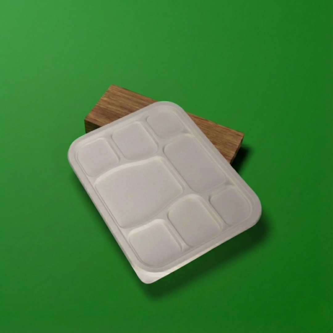 8 CP MEAL TRAY WITH LID (ANTI LEAK)