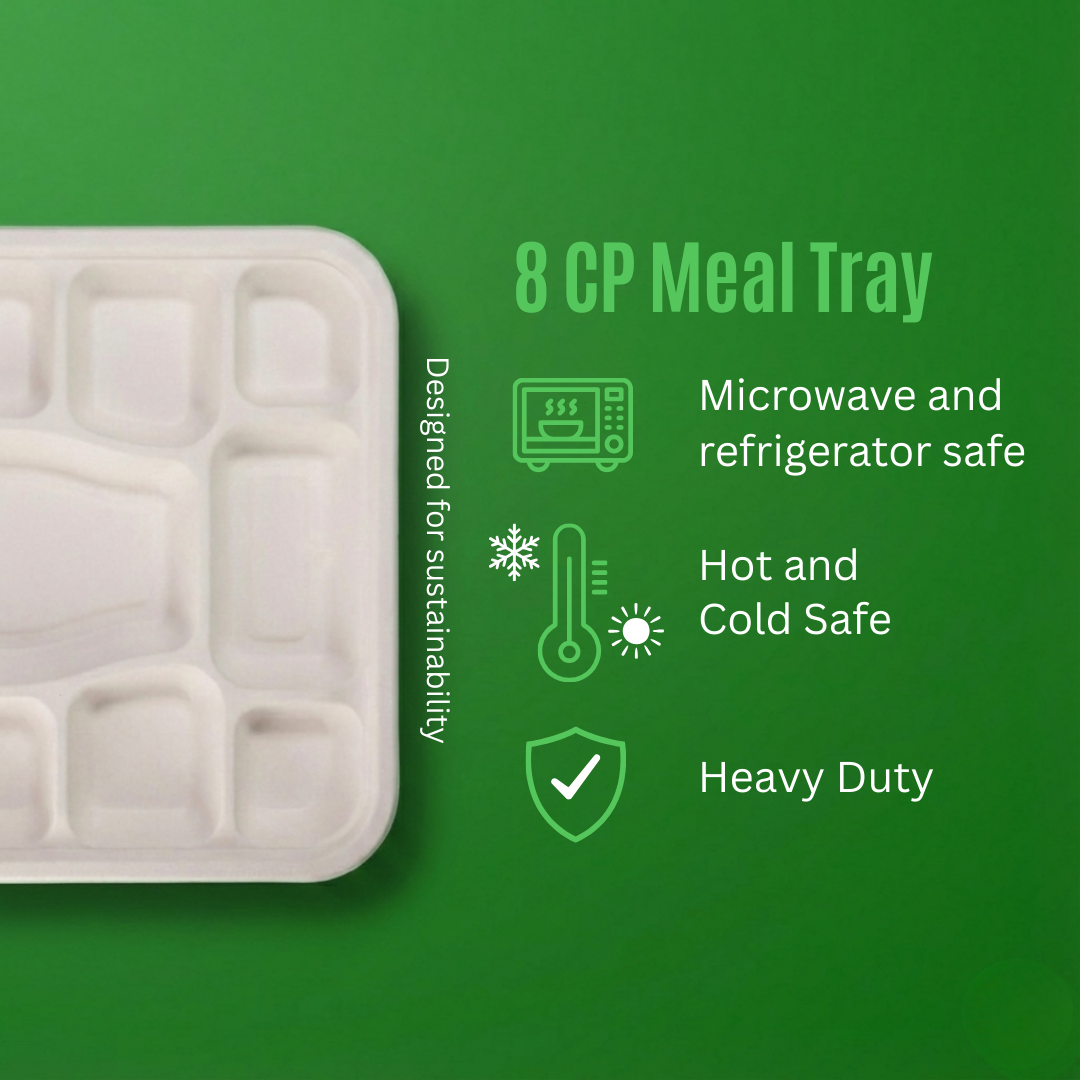 8 CP MEAL TRAY WITH LID (ANTI LEAK)