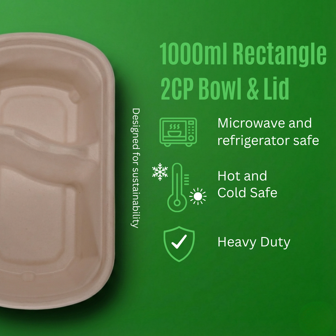 1000 ML 2 CP Rectangular Container With Lid