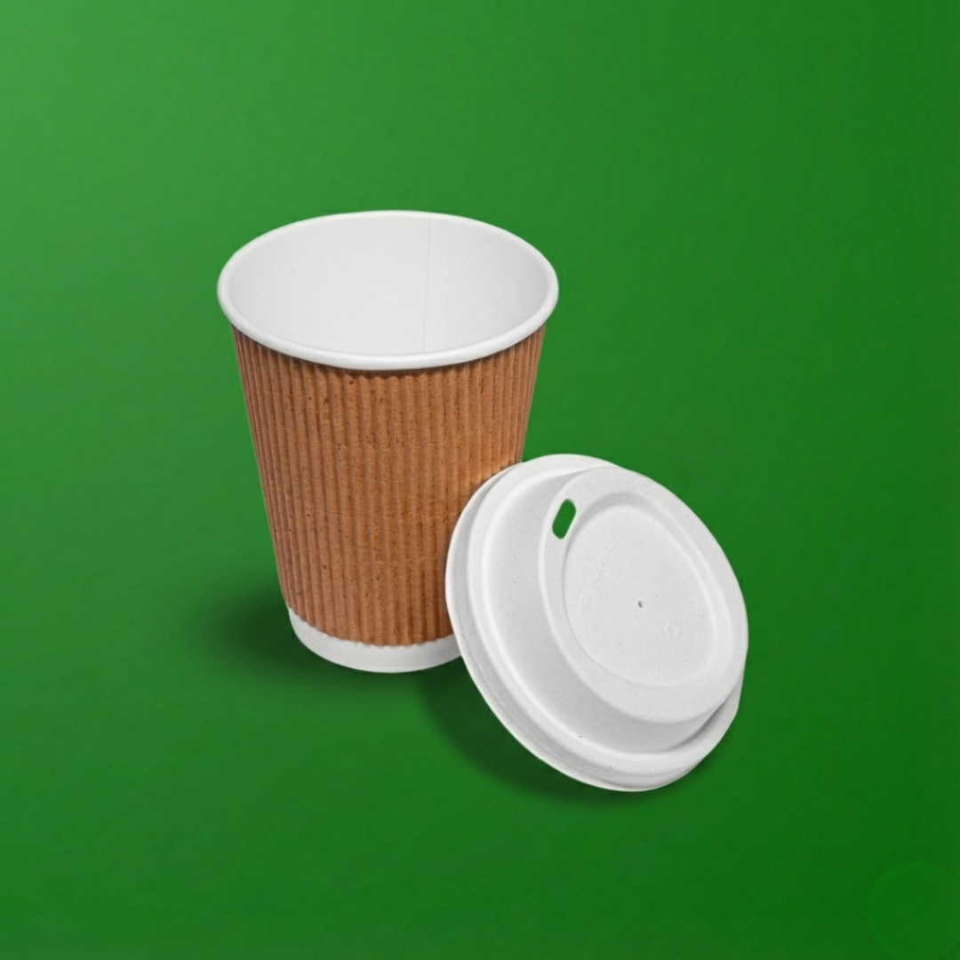 350 ml Ripple Paper Cup With Lid