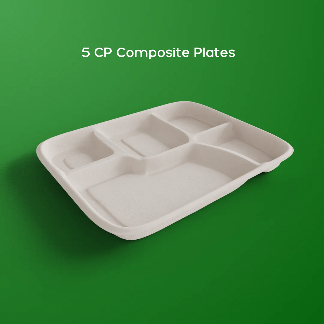 5 cp meal tray - Biodegradable sugarcane bagasse meal tray