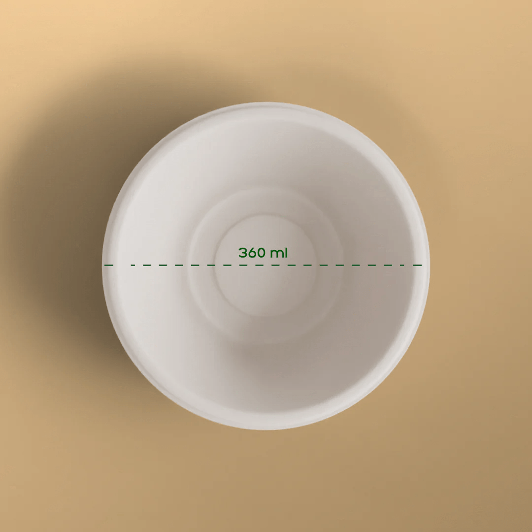 360 ml bowl - Biodegradable sugarcane bagasse bowl
