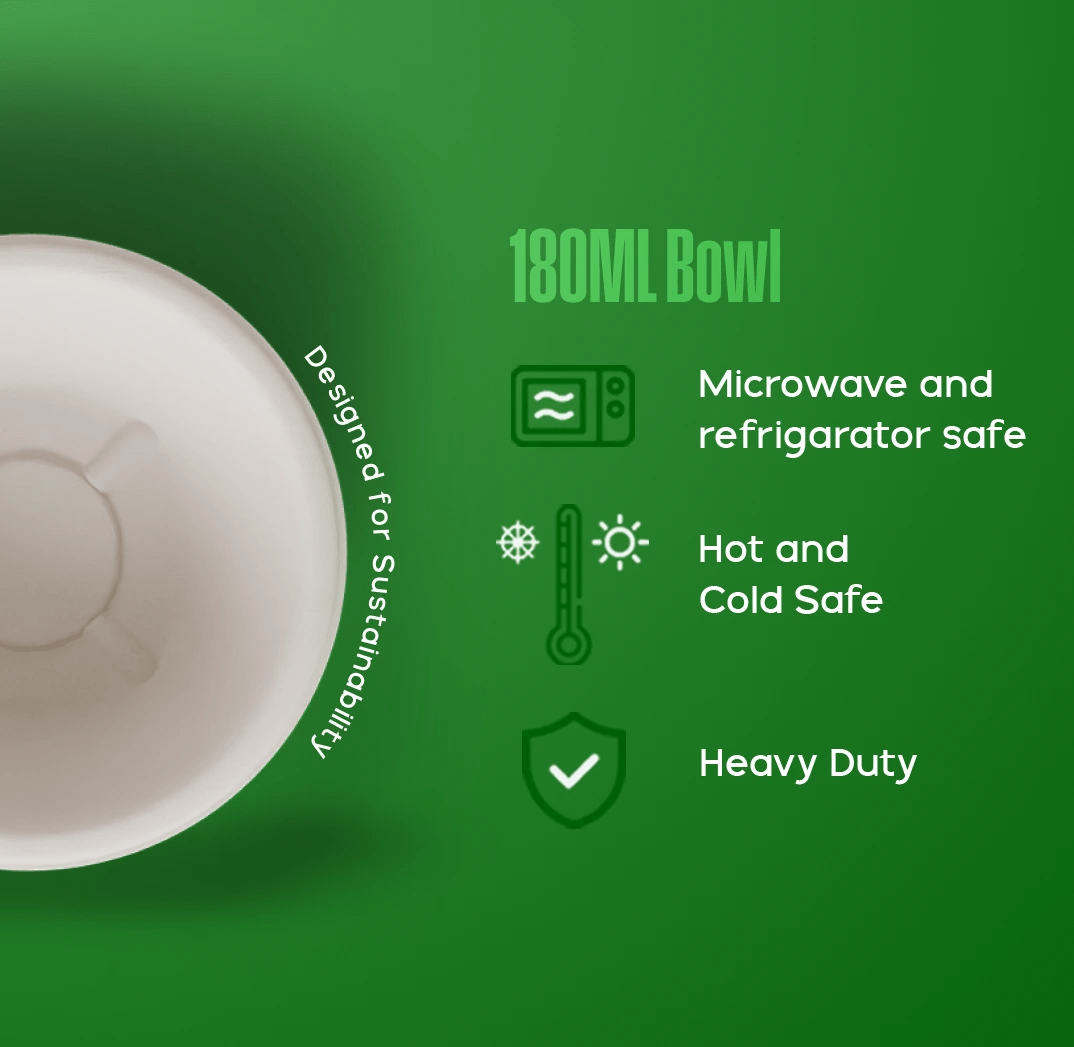 180 ml bowl - Biodegradable sugarcane bagasse bowl