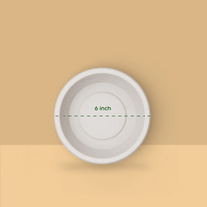 6 Inch Round Plate - Biodegradable sugarcane bagasse plate