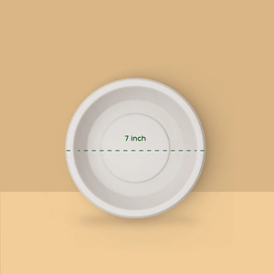 7 Inch Round Plate - Biodegradable sugarcane bagasse plate