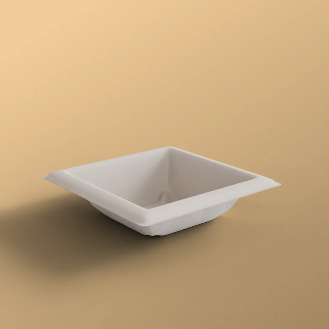 4 inch square bowl - Biodegradable sugarcane bagasse bowl