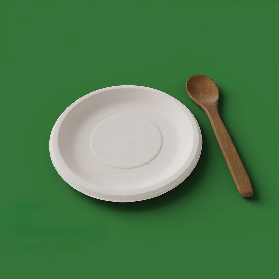 9 Inch Round Plate - Biodegradable sugarcane bagasse plate