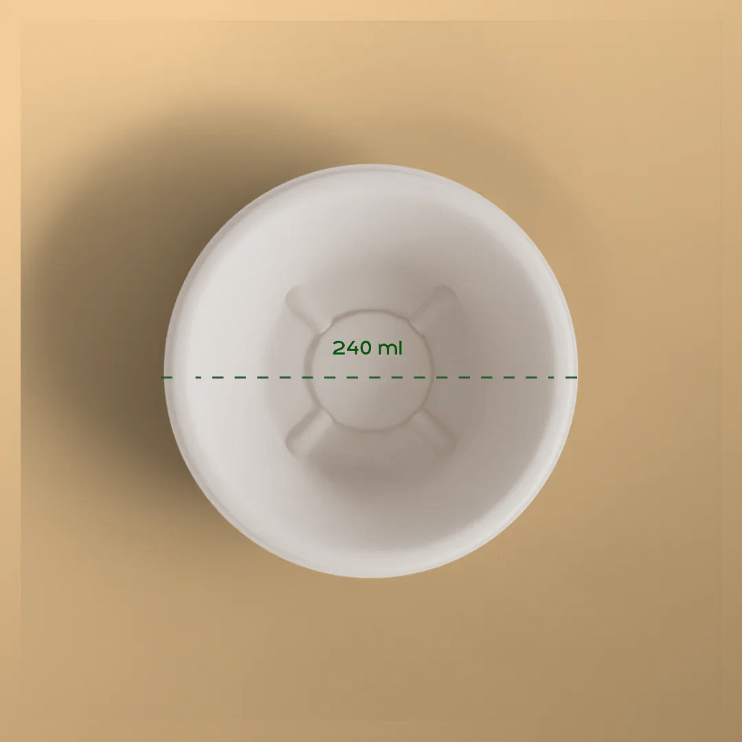 240 ml bowl - Biodegradable sugarcane bagasse bowl