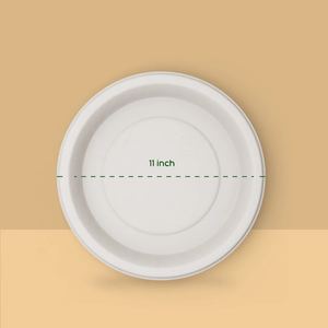 11 Inch Round Plate - Biodegradable sugarcane bagasse plate
