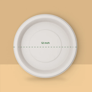 12 inch round bagasse large plate biodegradable EcoGreenz