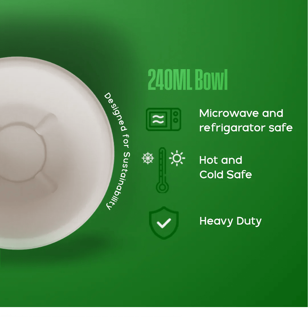 240 ml bowl - Biodegradable sugarcane bagasse bowl