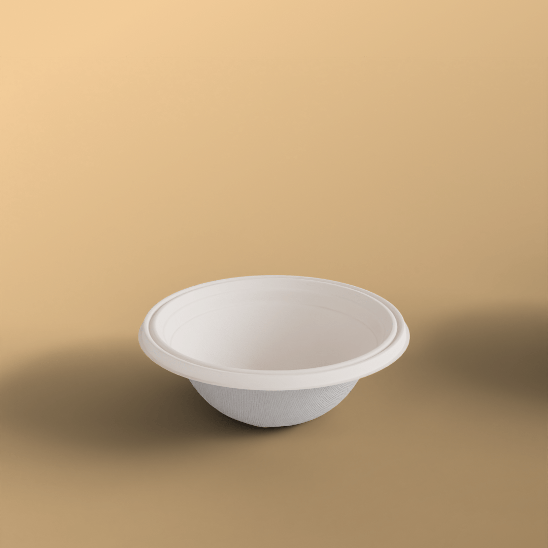500 ml bowl - Biodegradable sugarcane bagasse container with lid