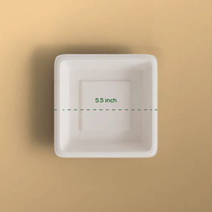 5.5 inch square plate - Biodegradable sugarcane bagasse plate