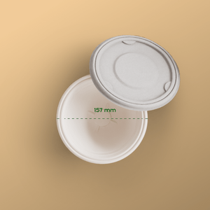 500 ml bowl - Biodegradable sugarcane bagasse container with lid