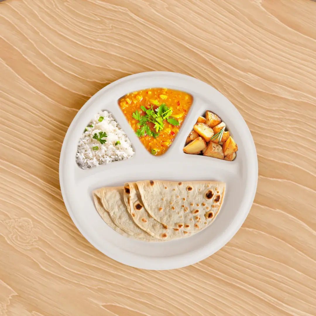 12 inch 4 cp round plate - Biodegradable sugarcane bagasse plate