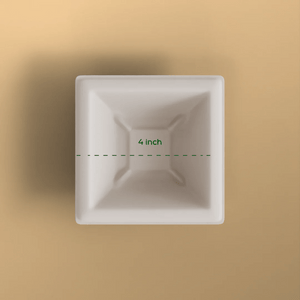 4 inch square bowl - Biodegradable sugarcane bagasse bowl