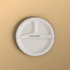 Sugarcane Disposable Plates, Bagasse Round Plate, Disposable Plates, 10'3 Compartment Disposable Plate, 
