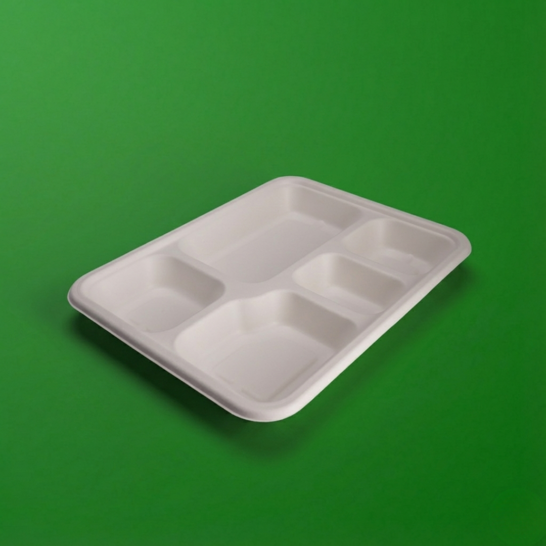 5 CP MEAL TRAY WITH LID (ANTI LEAK)