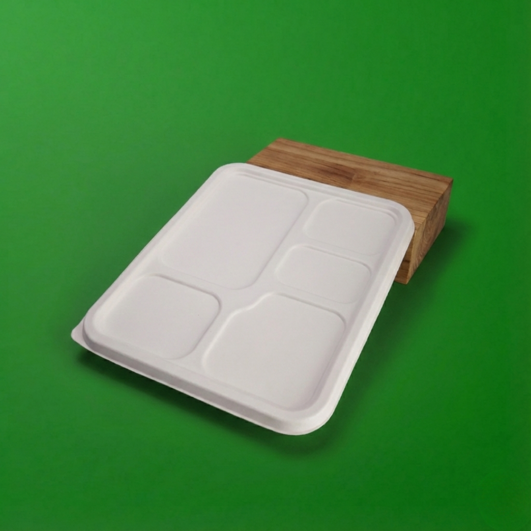 5 CP MEAL TRAY WITH LID (ANTI LEAK)