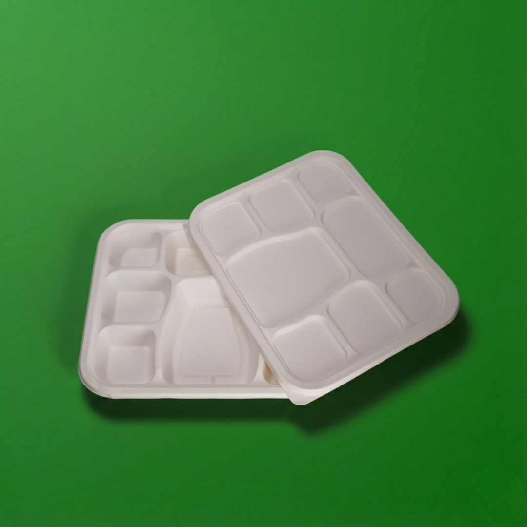 8 CP MEAL TRAY WITH LID (ANTI LEAK)
