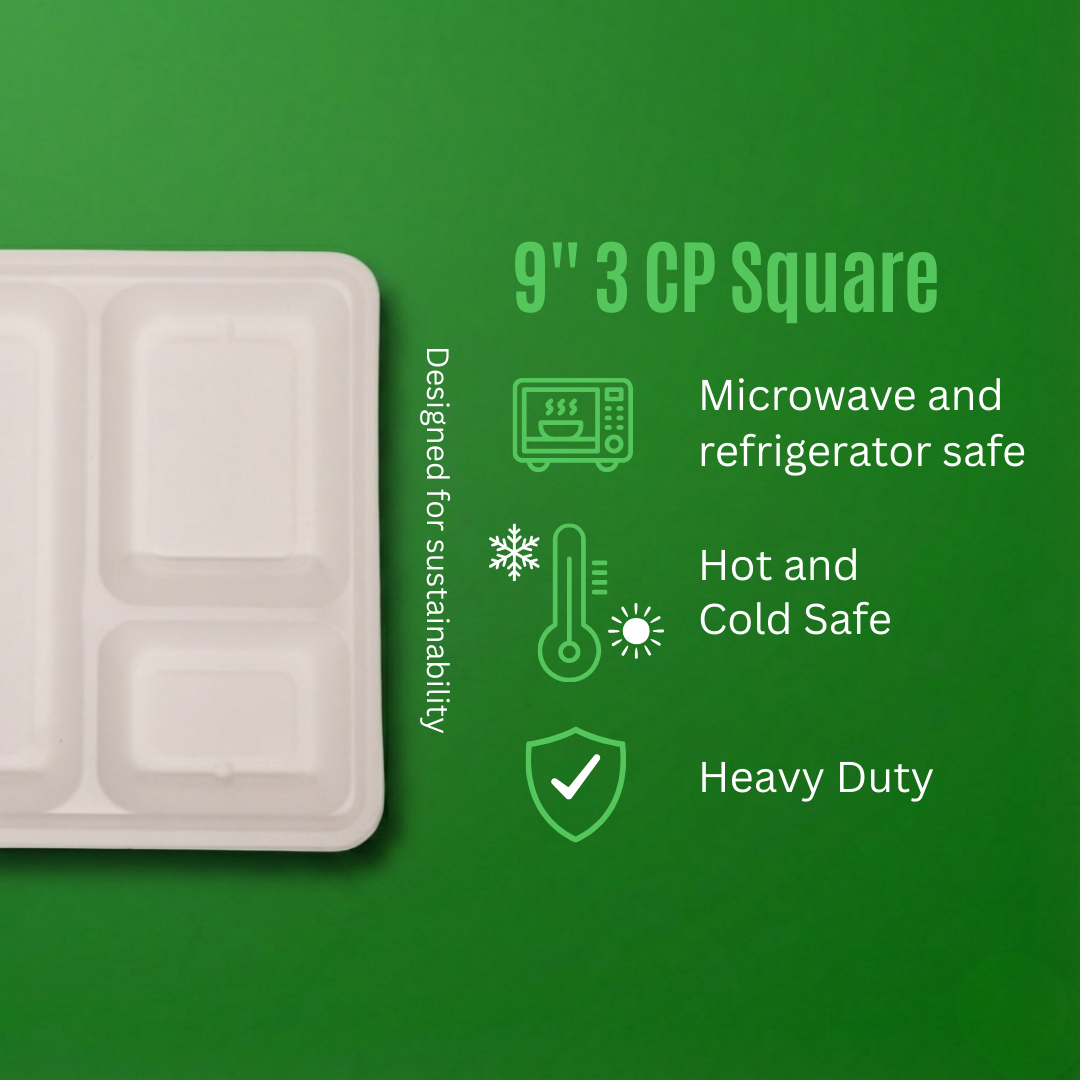 9" 3 CP SQUARE PLATE
