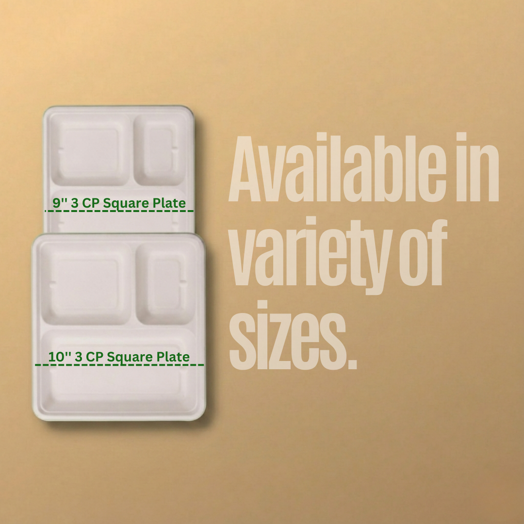 9" 3 CP SQUARE PLATE