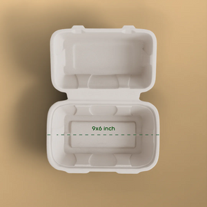 9x6 Bagasse Clamshell, Disposable Clamshell, Bagasse Clamshell Containers, Eco friendly Clamshell,