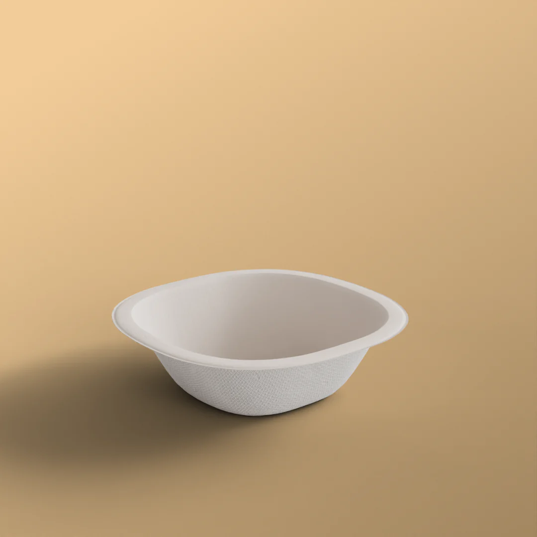 Bagasse bowl, Disposable Bowls, 120 ml Bagasse Bowl SQ. Dona, Disposable Square Dona, Square Dona, 