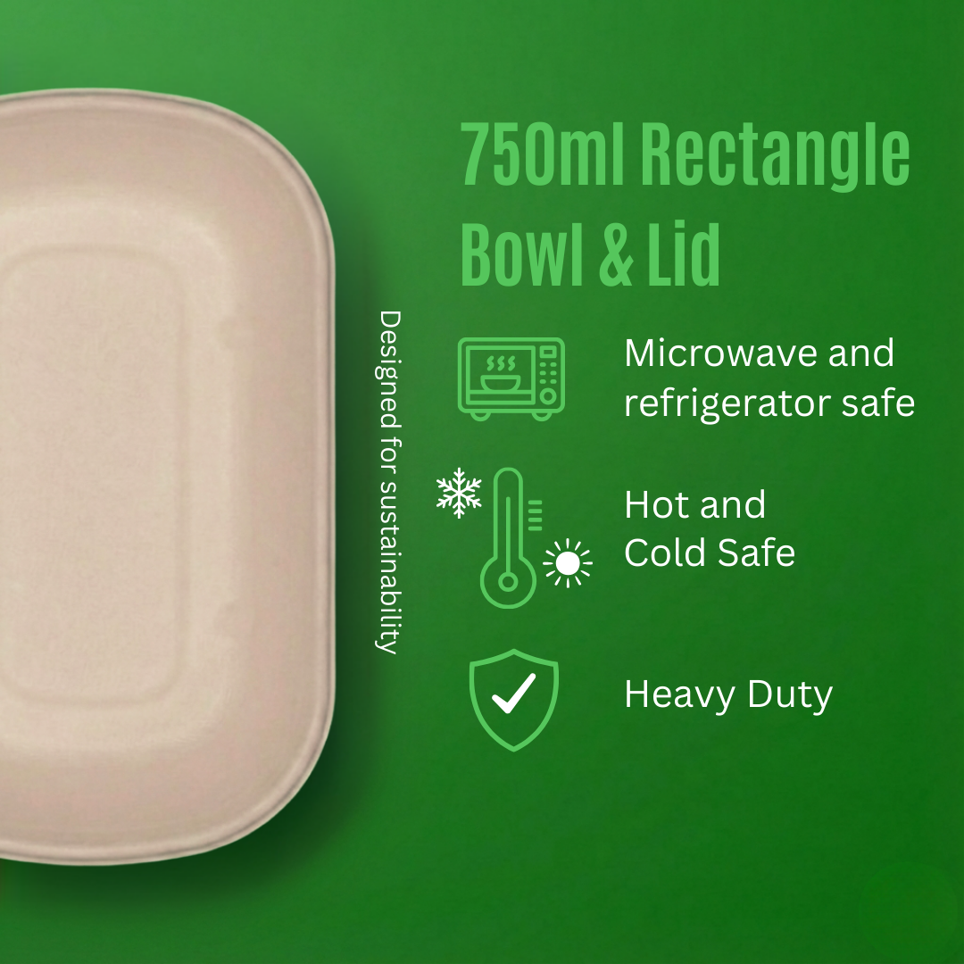 750 ML Rectangular Container With Lid