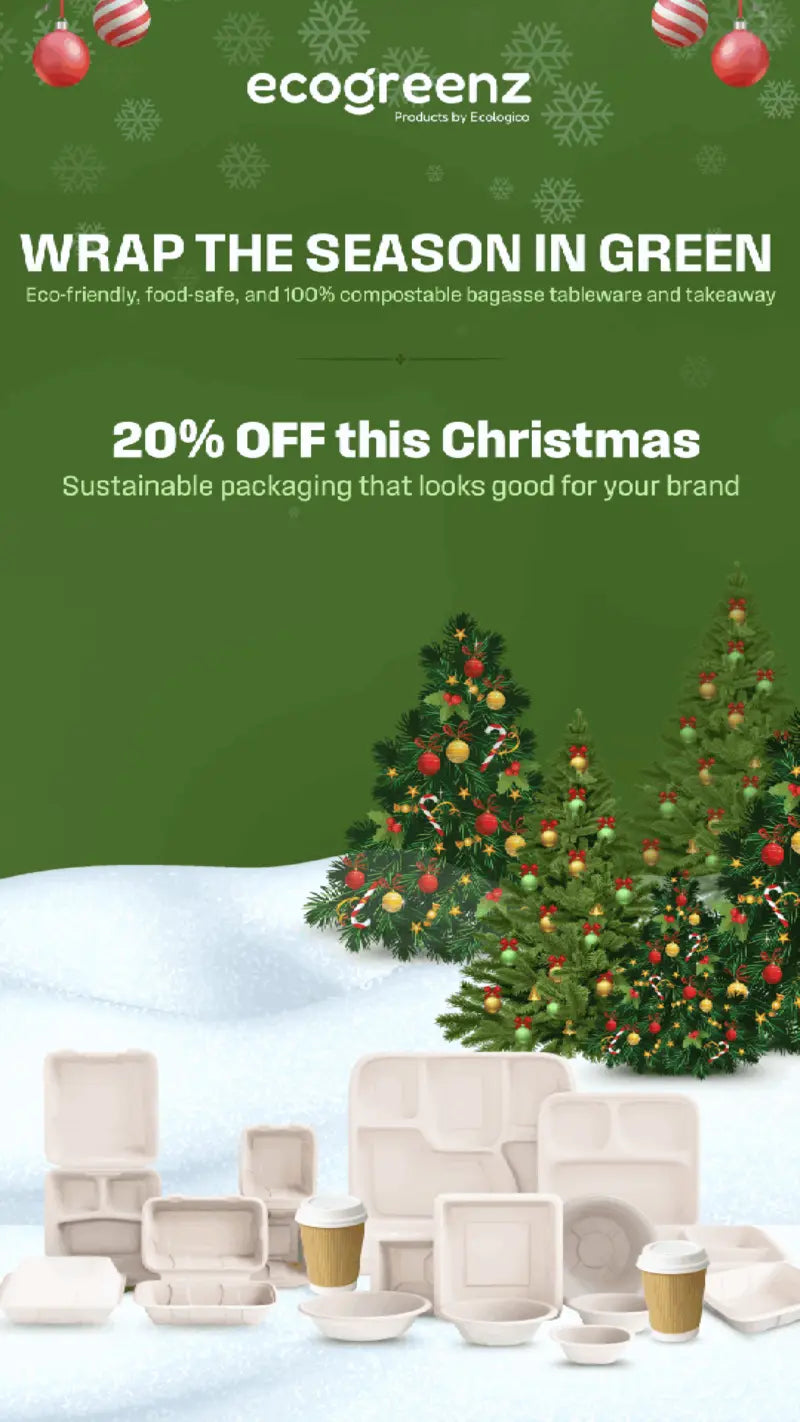 Biodegradable tableware range - plates, bowls, containers, and meal trays