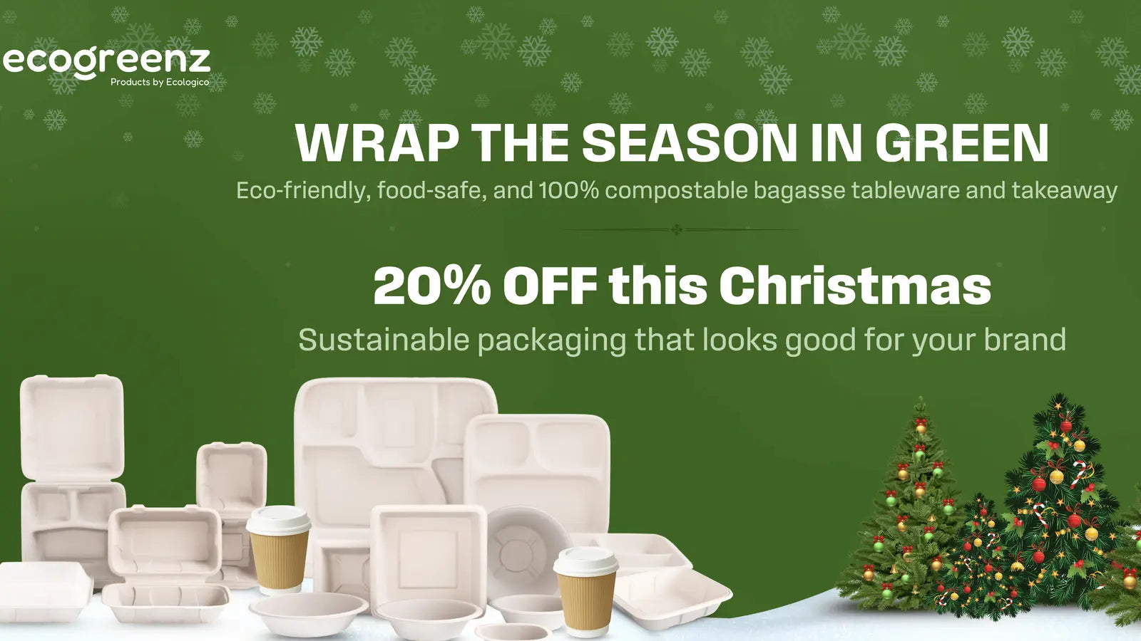 Biodegradable tableware range - plates, bowls, containers, and meal trays