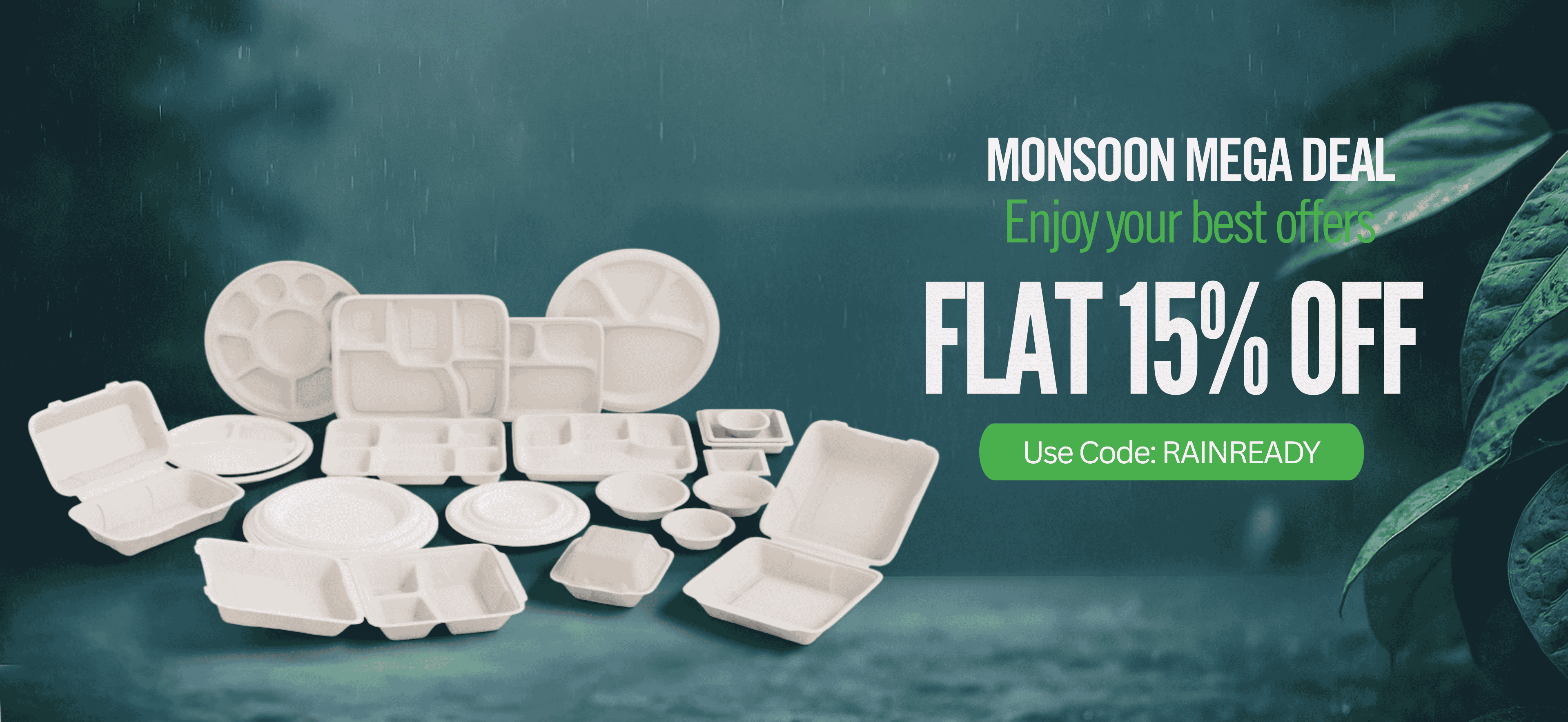 EcoGreenz biodegradable plates and takeaway containers made from sugarcane bagasse