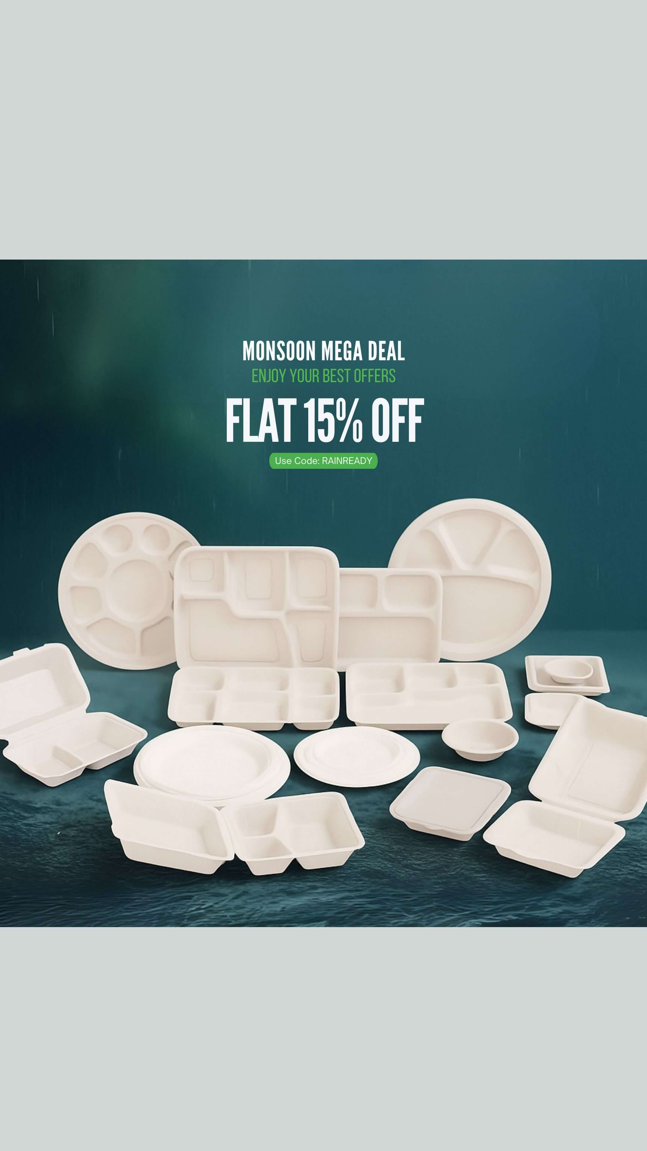 EcoGreenz biodegradable plates and takeaway containers made from sugarcane bagasse